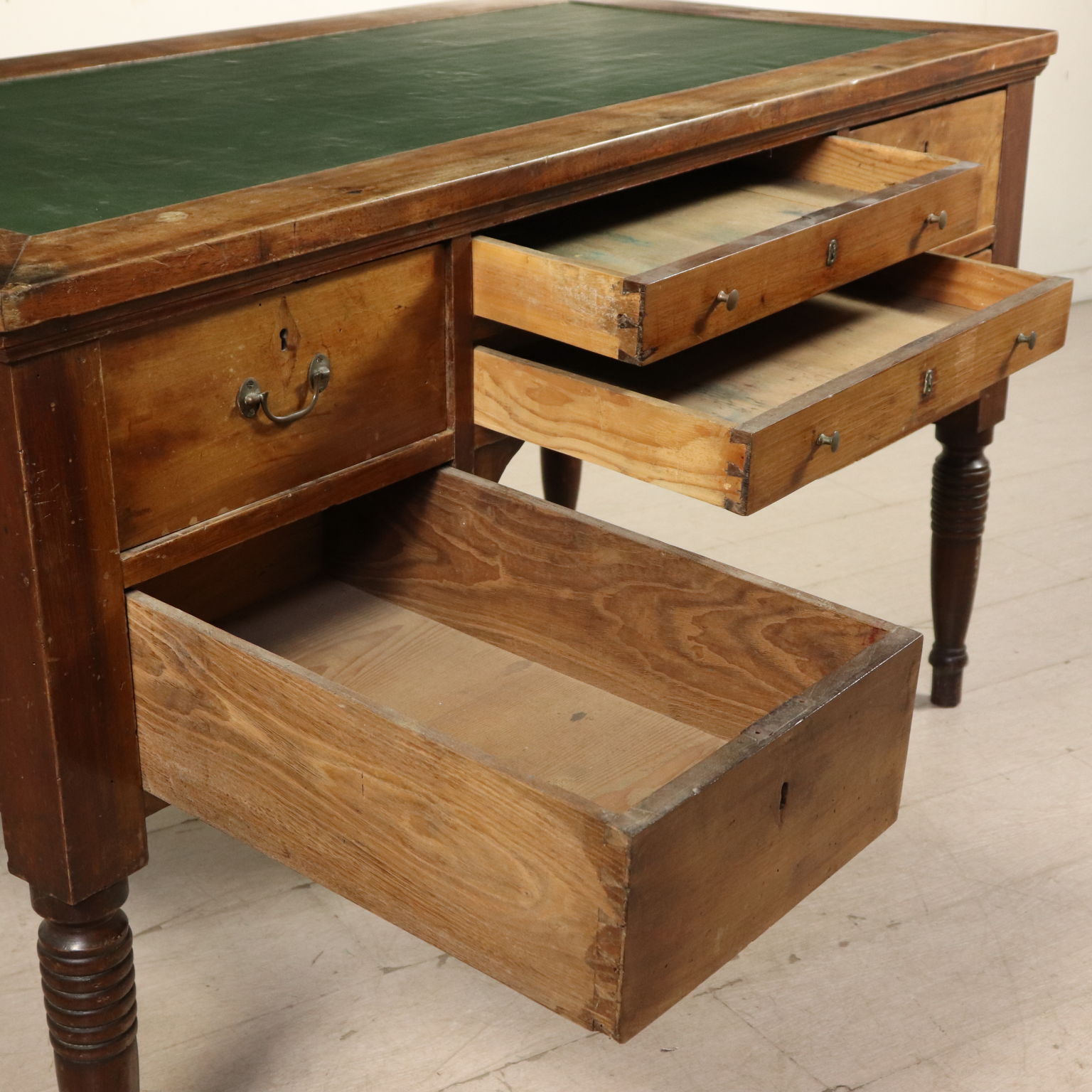 Writing Desk Walnut Leather Insert Italy First Half Of 1800s Desks Desk Centre Especially