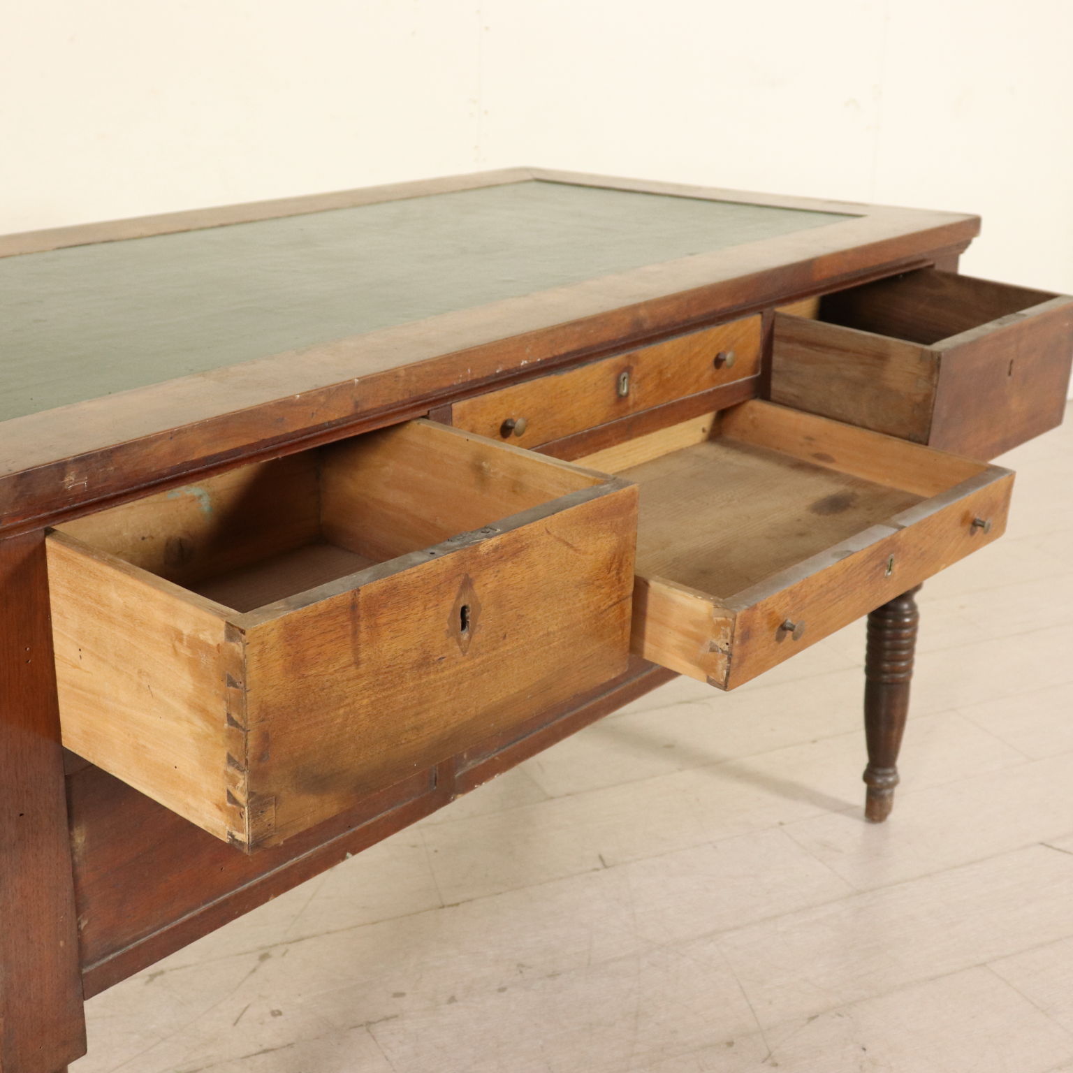 Writing Desk Walnut Leather Insert Italy First Half Of 1800s Desks Desk Centre Especially