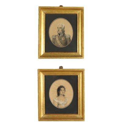 Art in the Nineteenth century) Pair of portraits of Nicolas-Henri Jacob