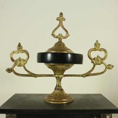 Mantel Triptych Gilded Bronze Black Marble France Second Half of 1800s