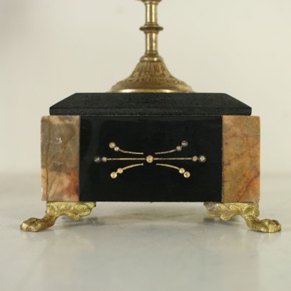 Mantel Triptych Gilded Bronze Black Marble France Second Half of 1800s