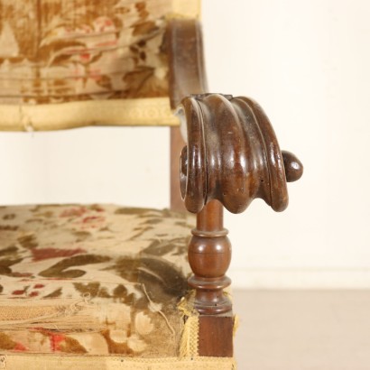 Pair of Impressive Highchairs Walnut Italy Early 1700s