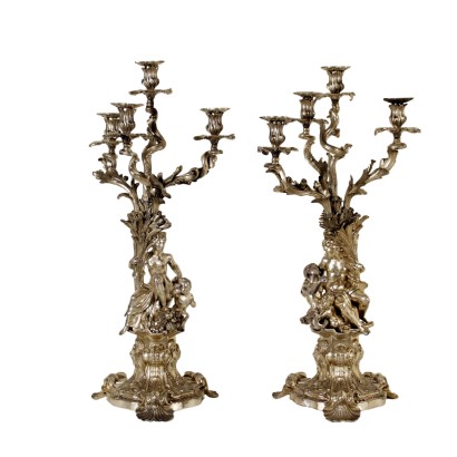 Par de Candelabros en Bronce