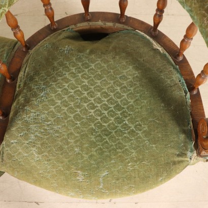 Antique Walnut Sofa Manufactured in Italy Mid 1800s