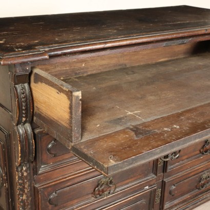 Antique Walnut Dresser Manufactured in Italy Early 1700s