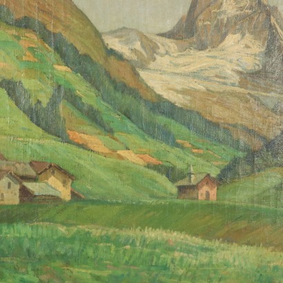 Oil on Canvas "The Matterhorn Seen from Zermatt" by Ezio Parrini