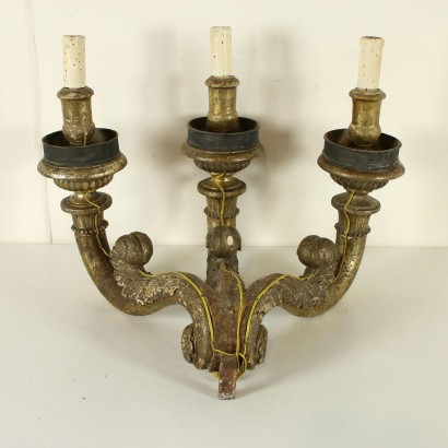 antigüedades, candelabro, candelabros antiguos, candelabro antiguo, candelabro italiano antiguo, candelabro antiguo, candelabro neoclásico, candelabro 700, par de apliques tallados, par de apliques tallados