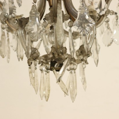 Maria Theresa 3 Arm Glass Chandelier Italy Early 20th Century