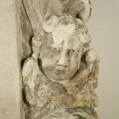 Baroque Stone Frieze with Putto Italy Late 17th Early 18th Century