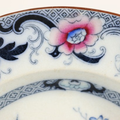 Set of Ten Mooltan Plates Glazed Ceramic England 19th Century