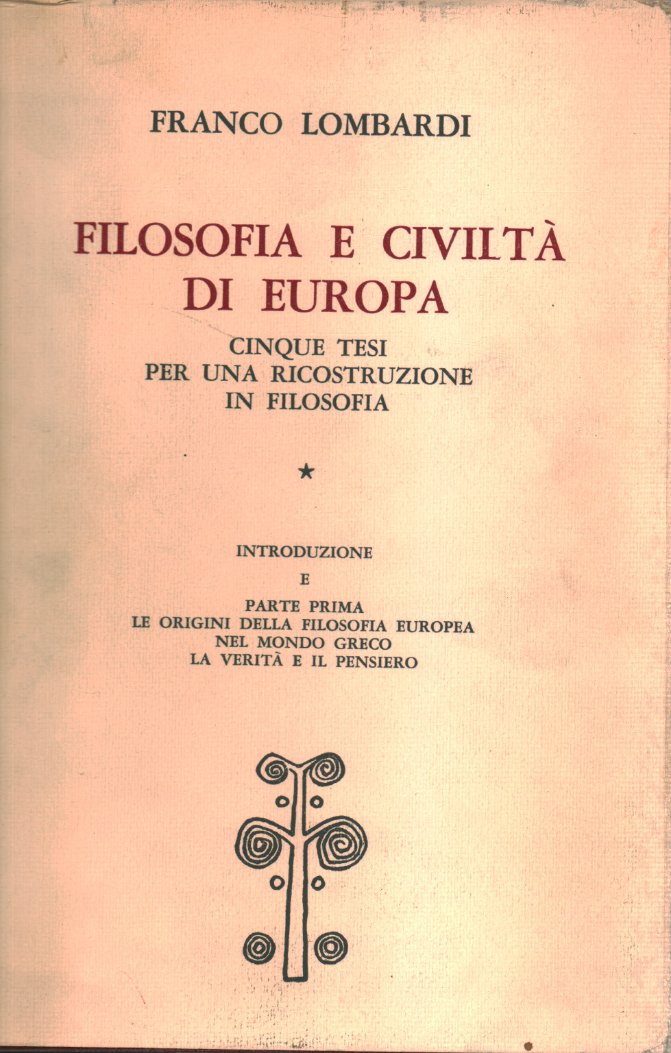 Filosofia e civiltà di Europa, s.a.
