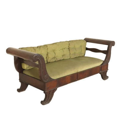 Boat-Shaped Mahogany Wall Bench Italy First Half 18th Century