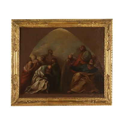 Assumption of Mary Oil on Canvas Bergamo Italy Mid 1800