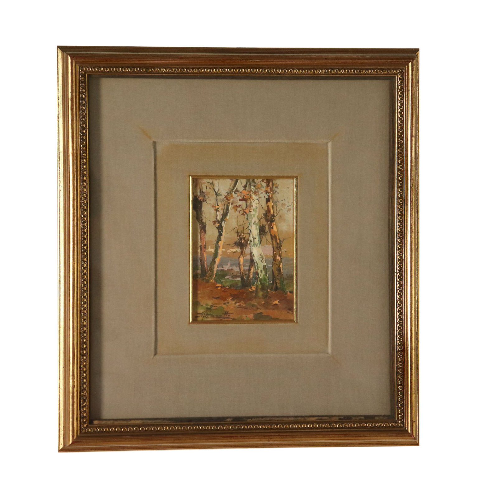 Paesaggio di Ulderico Marotto, Studio di platani; campagna veronese