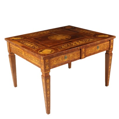 antiguo, mesa, mesa antigua, mesa antigua, mesa italiana antigua, mesa antigua, mesa neoclásica, mesa del siglo XIX, mesa de escritura.
