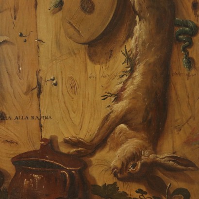 Faux axe avec Nature morte avec fruits et jeu Trompe l'oeil 1757