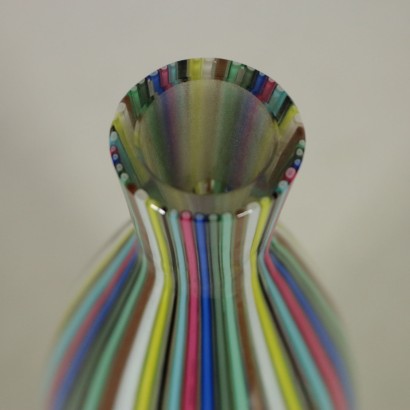 Vase Verre soufflé polychrome Italie Années 70