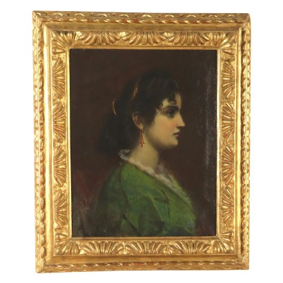 Portrait de Jeune Fille Attribuable à Tranquillo Cremona XIXeme siècle