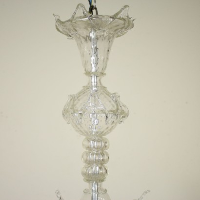 A 5 Arm Murano Chandelier Worked Glass Italy Early 20th Century