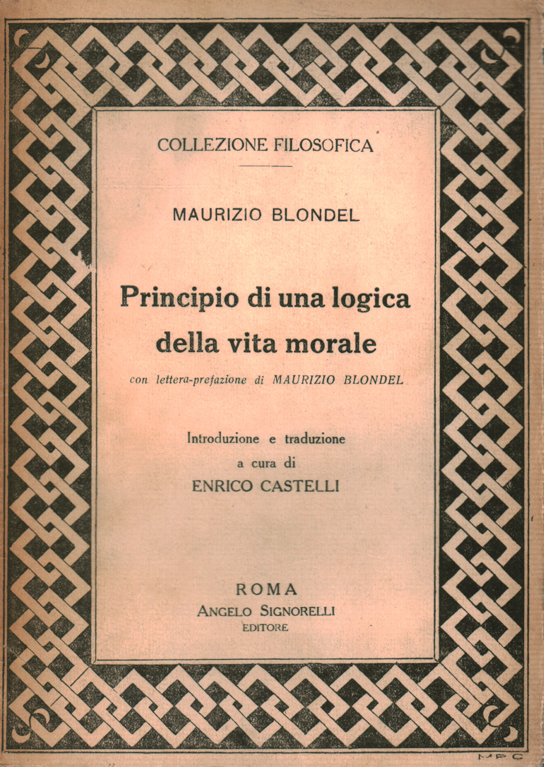 Principio di una logica della vita morale, s.a.