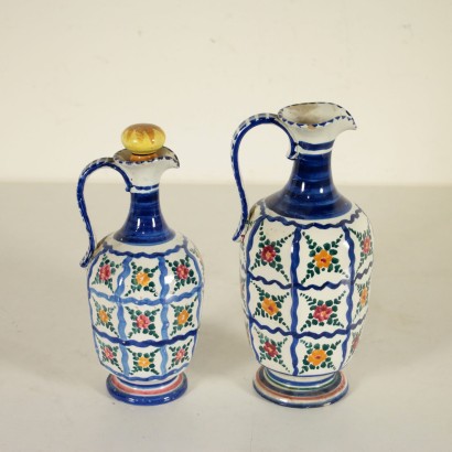 Castelli Ceramic Glass Set Italian Production Vintage 1970s