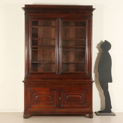 Large Walnut Bookcase Italy Mid 19th Century