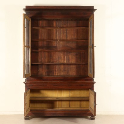 Large Walnut Bookcase Italy Mid 19th Century