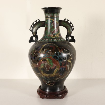 Bronze Vase Cloisonné Enamels Japan Late 19th-Early 20th Century