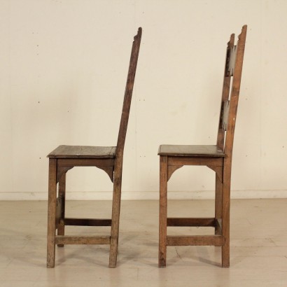 Two Carved Walnut Chairs Italy Early 18th Century