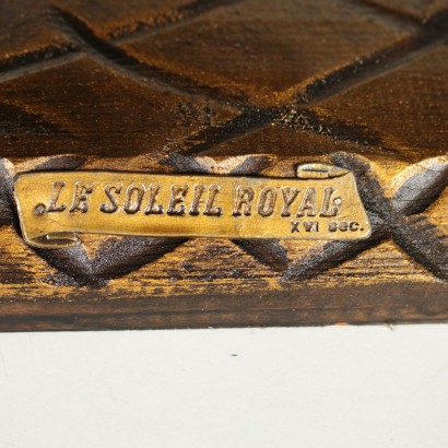 Large Wooden Sailing Ship Le Soleil Royal Golden Metal Fabric 1900