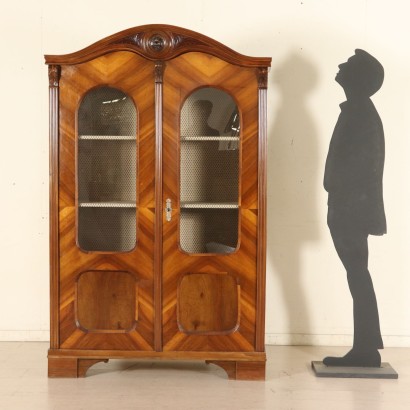 Walnut Bookcase-Showcase Late 19th Century- Early 20th Century