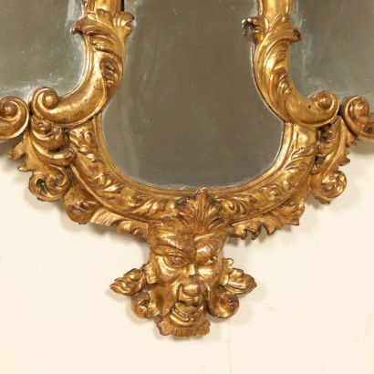 Elegant Louis XV Gilded Wood Mirror Italy Mid 18th Century