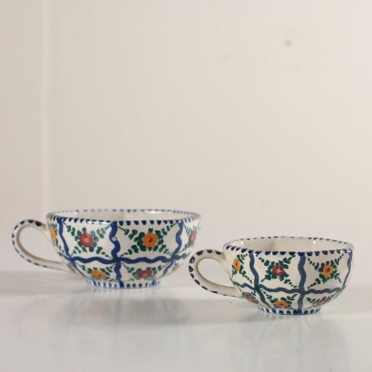 Majolica Coffee and Tea Set by Castelli Italy 1970s