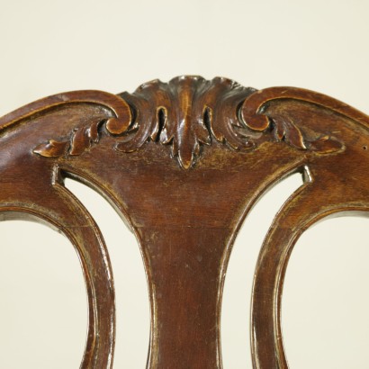 Group of 10 Carved Walnut Chairs Italy Early 20th Century