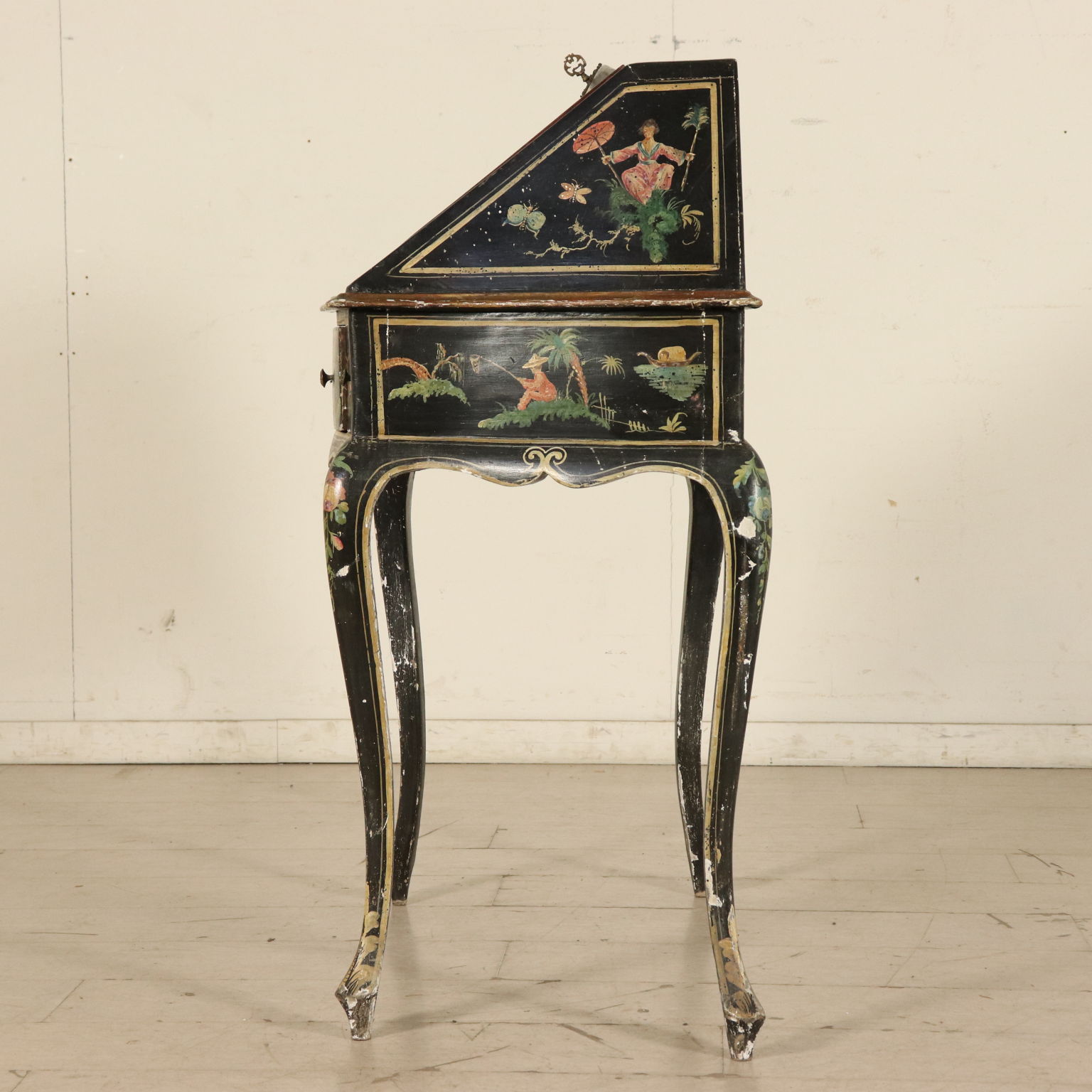 Chinoiserie Drop Leaf Secretary Desk Italy First Half Of 1900s