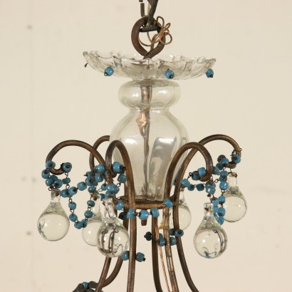 Lustre Fer Verre Cristal Fabriqué en Italie Première 1900