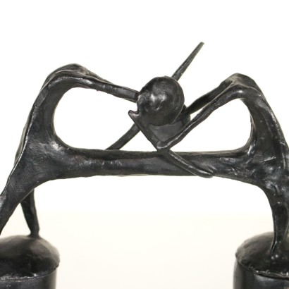 Black Patinated Bronze Sculpture by Giuseppe Maraniello Italy 1990s