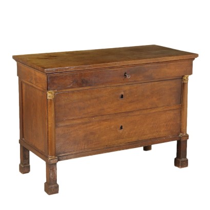 Elegant Empire Walnut Chest of Drawers Italy Early 19th Century