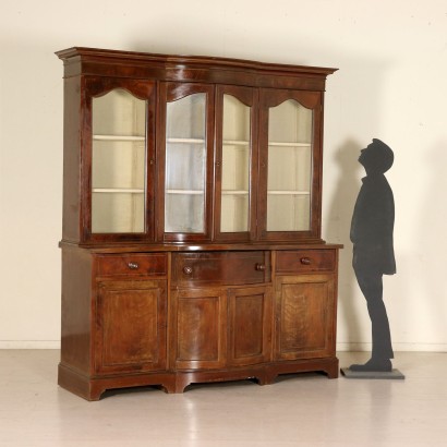 Large Double Body Bookcase England Early 20th Century