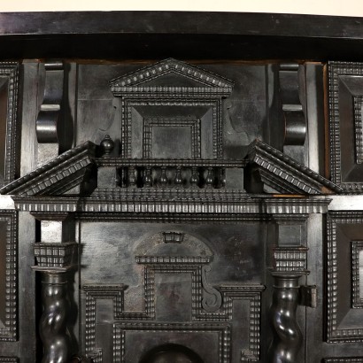 Elegant Dutch Ebony Coin Cabinet Holland 18th Century