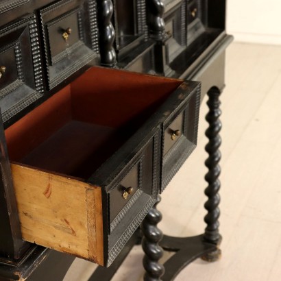 Elegant Dutch Ebony Coin Cabinet Holland 18th Century