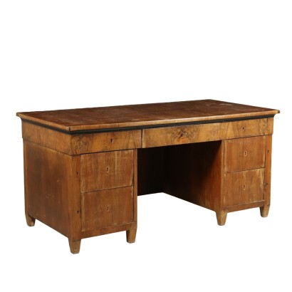 Large Walnut and Maple Desk Italy Late 18th-Early 19th Century