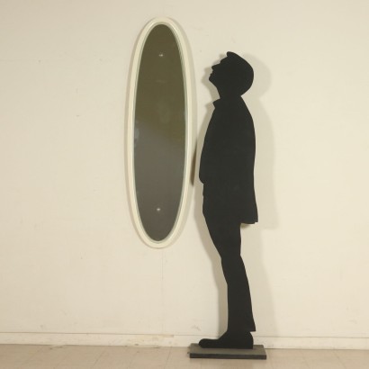 Miroir au Mur Bois laqué Italie Années 60