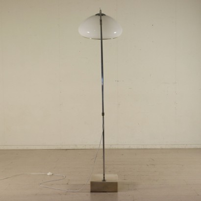 Floor Lamp with Extensible Arch Aluminium Methacrylate Marble 60s-70s