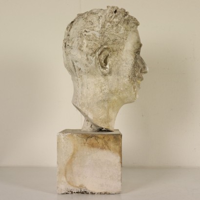 Gypsum Sculpture Head of Young Man Italy Early 1900s