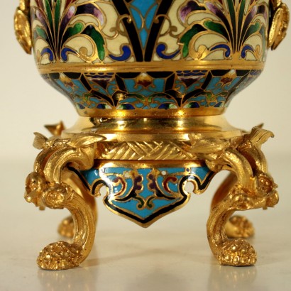 Vasetto in bronzo cloisonnè