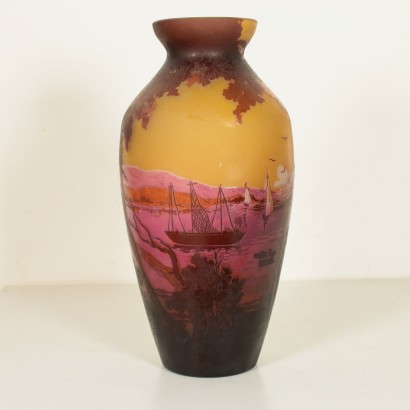 Vase Muller Lunéville Verre Coloré Fabriqué en France XXme siècle