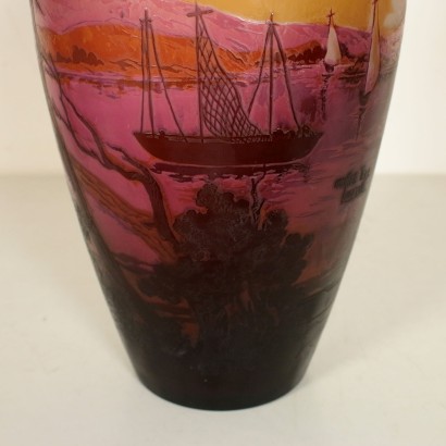 Muller Lunéville Vase Colored Glass France 20th Century