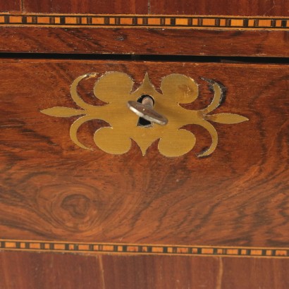 Antique Travel Writing Desk Mahogany Veneer Italy Late 1800s