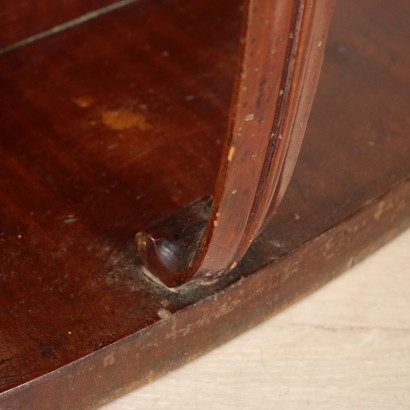 Wall Mounted Console Table Mahogany Veneer Glass Vintage Italy 1950s